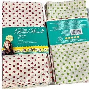 New Food Network The Pioneer Woman Retro Dot Napkins Set Of 8